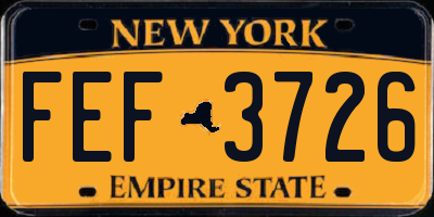 NY license plate FEF3726