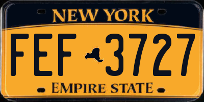 NY license plate FEF3727