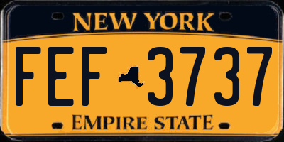NY license plate FEF3737