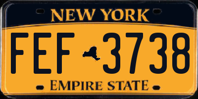 NY license plate FEF3738