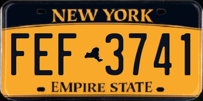 NY license plate FEF3741