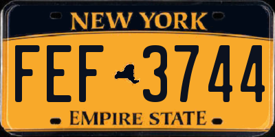 NY license plate FEF3744