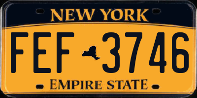 NY license plate FEF3746