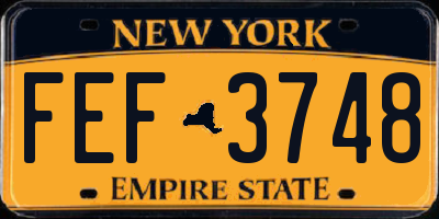 NY license plate FEF3748