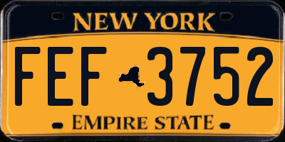 NY license plate FEF3752