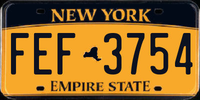 NY license plate FEF3754