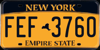 NY license plate FEF3760