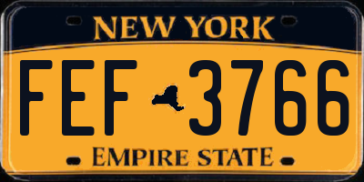 NY license plate FEF3766