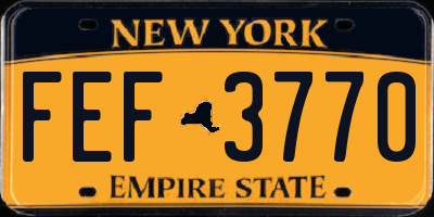 NY license plate FEF3770