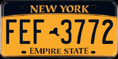 NY license plate FEF3772