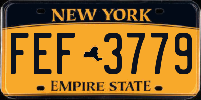 NY license plate FEF3779