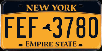 NY license plate FEF3780