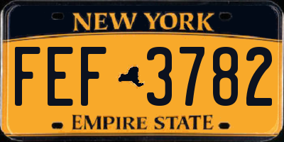 NY license plate FEF3782