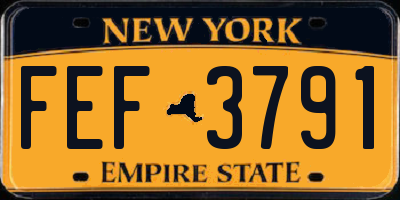 NY license plate FEF3791