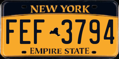 NY license plate FEF3794