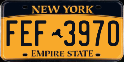 NY license plate FEF3970