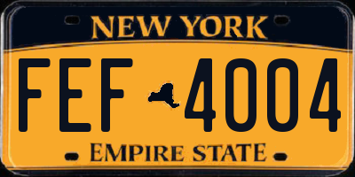 NY license plate FEF4004