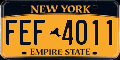 NY license plate FEF4011