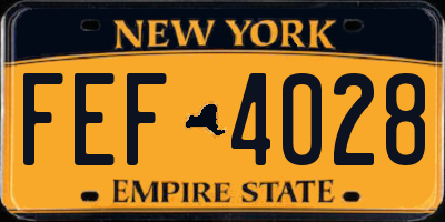 NY license plate FEF4028
