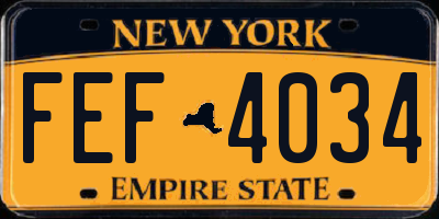 NY license plate FEF4034