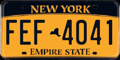 NY license plate FEF4041