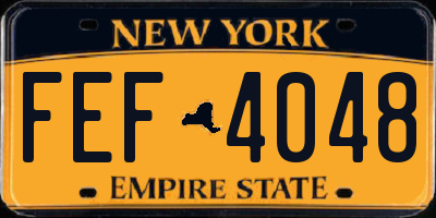 NY license plate FEF4048