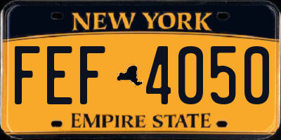 NY license plate FEF4050