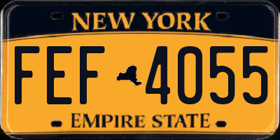 NY license plate FEF4055