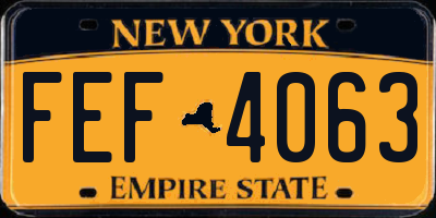 NY license plate FEF4063