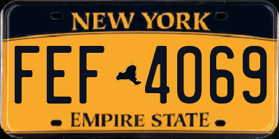 NY license plate FEF4069