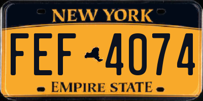 NY license plate FEF4074