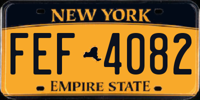 NY license plate FEF4082