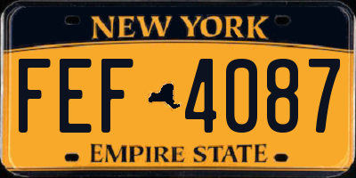 NY license plate FEF4087