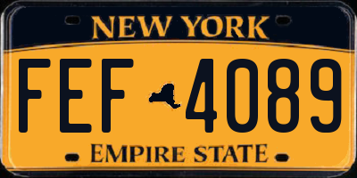 NY license plate FEF4089