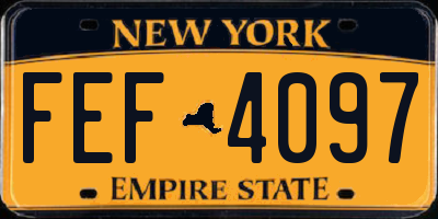 NY license plate FEF4097