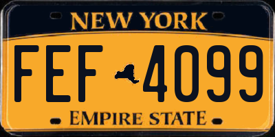 NY license plate FEF4099
