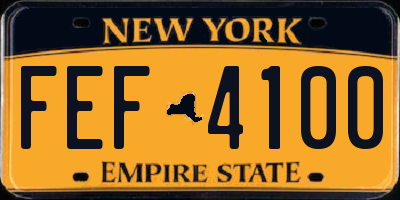 NY license plate FEF4100