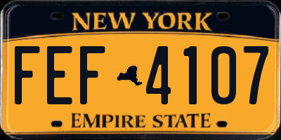 NY license plate FEF4107