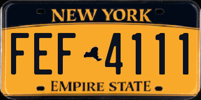 NY license plate FEF4111