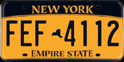NY license plate FEF4112