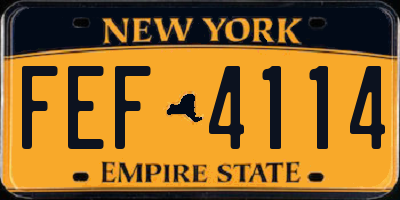 NY license plate FEF4114