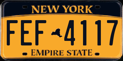 NY license plate FEF4117