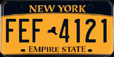 NY license plate FEF4121