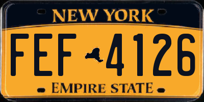 NY license plate FEF4126