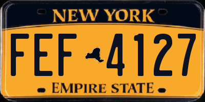 NY license plate FEF4127