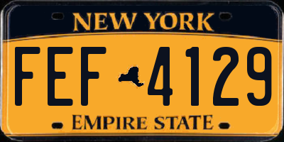NY license plate FEF4129