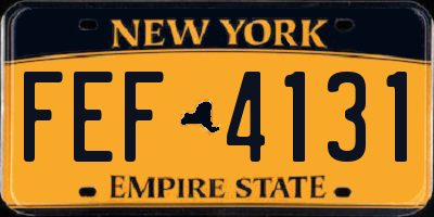 NY license plate FEF4131