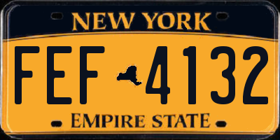 NY license plate FEF4132