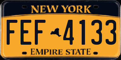 NY license plate FEF4133