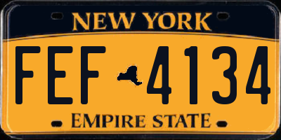 NY license plate FEF4134